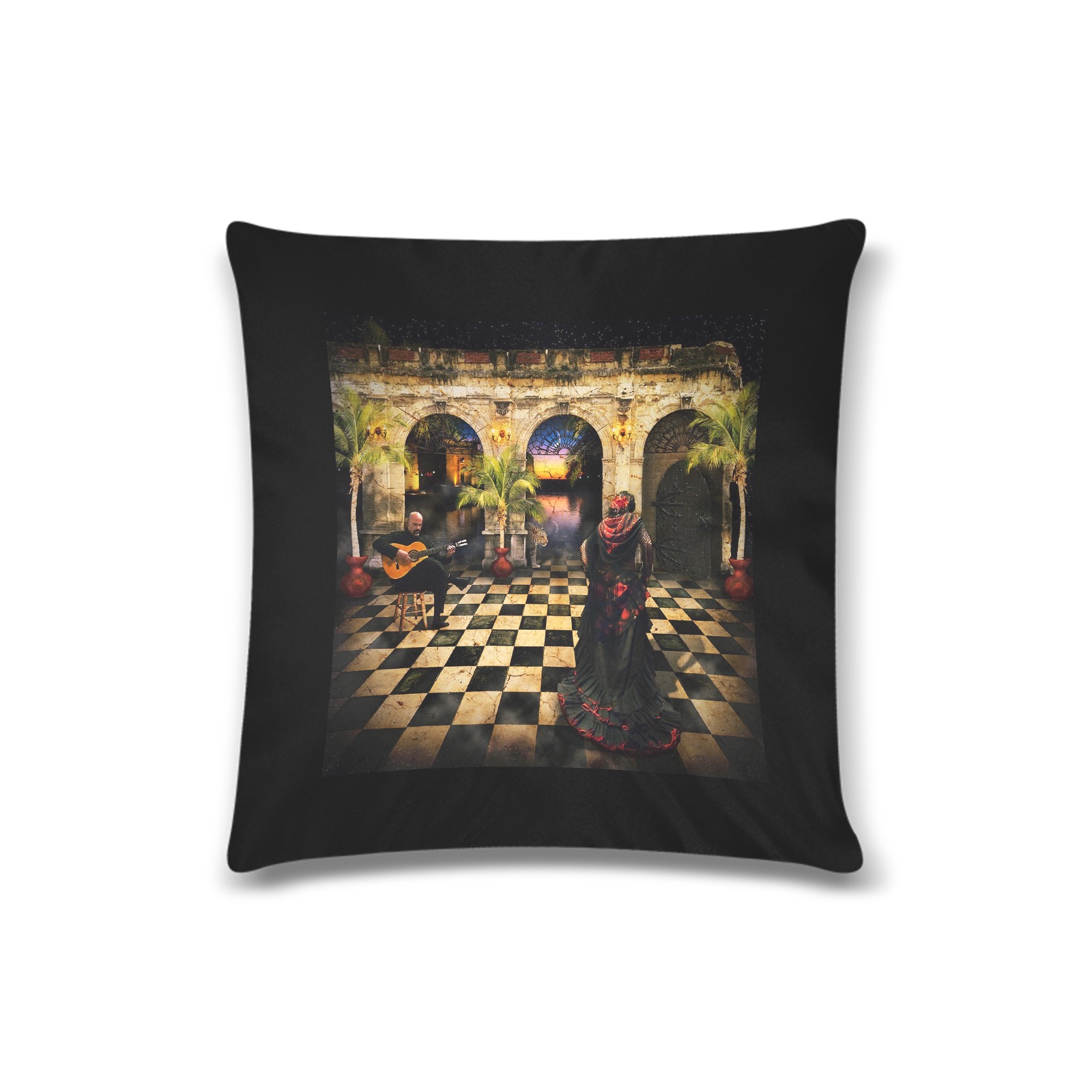 The Flamenco Palace Custom Zippered Pillow Case 16"x16"(Twin Sides)