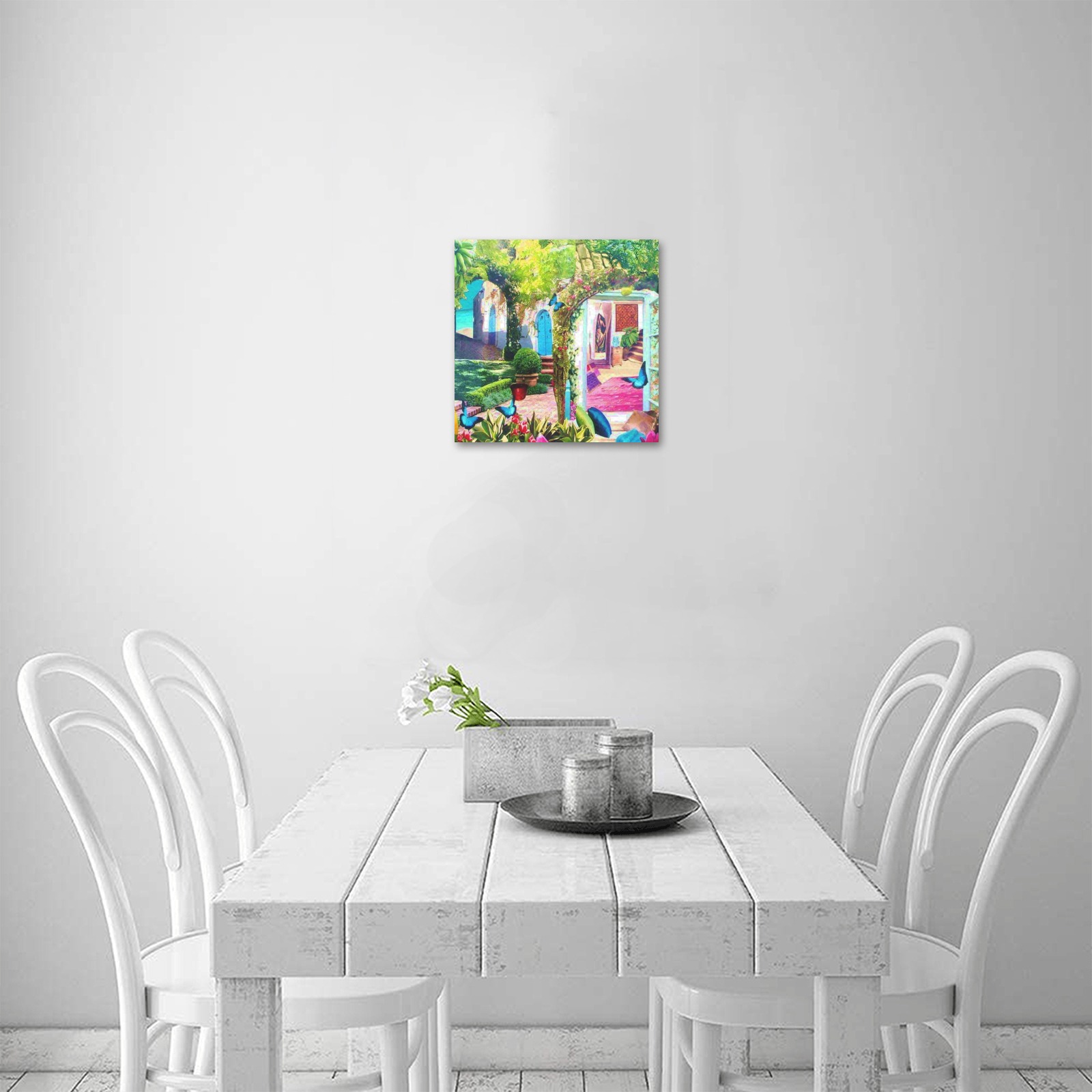 Azure Sea Villa Upgraded Canvas Print 12"x12"