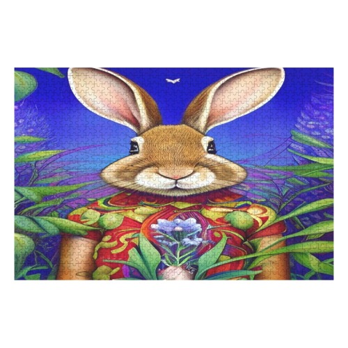Jungle Bunny 1000-Piece Wooden Photo Puzzles