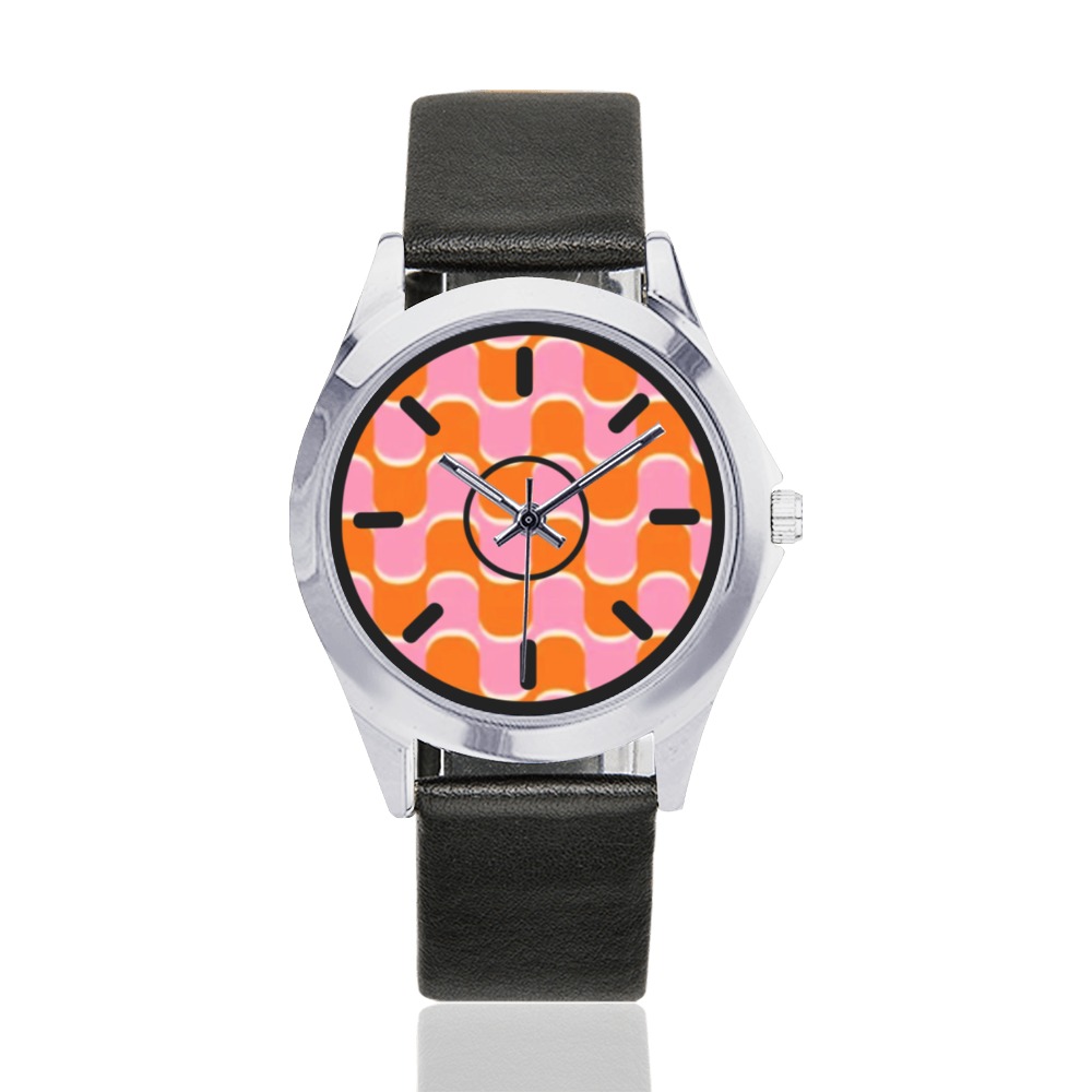 bb u6jnkoi Unisex Silver-Tone Round Leather Watch (Model 216)