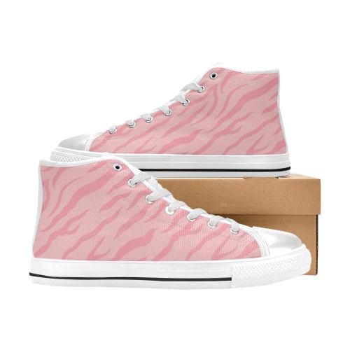 Women's Classic High Top White Canvas Shoes Women's Classic High Top Canvas Shoes (Model 017)