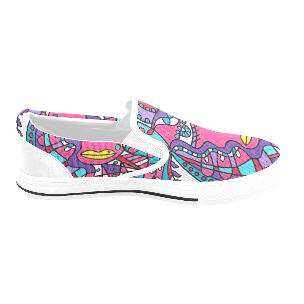 Tickled Women's Slip-on Canvas Shoes (Model 019)