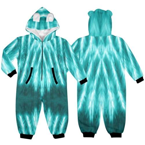 foulard angel 17 One-Piece Zip up Hooded Pajamas for Little Kids