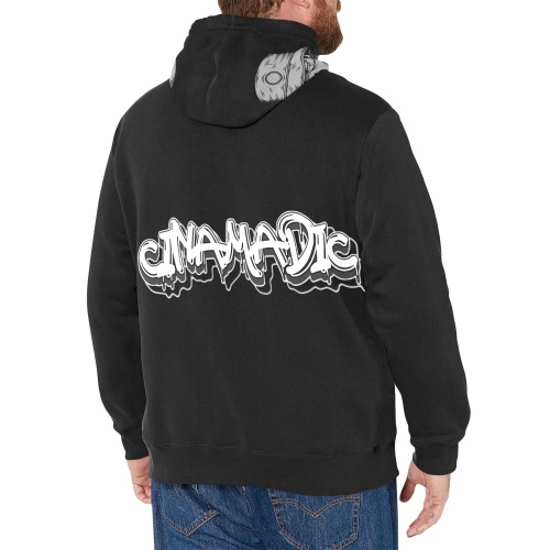 WHITE CINAMADIC Men's Long Sleeve Fleece Hoodie (Model H55)