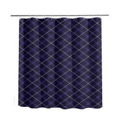 Royal Blue Plaid/Tartan with Lavender Accent Stripe Shower Curtain 66"x72"