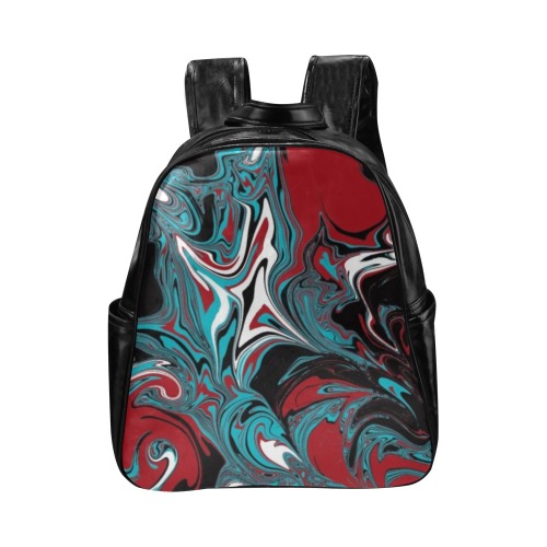Dark Wave of Colors Multi-Pockets Backpack (Model 1636)