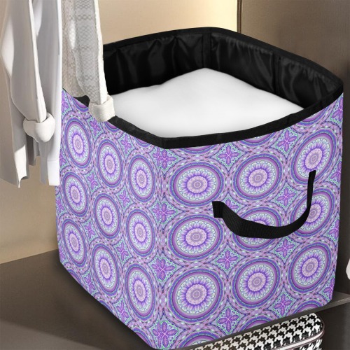 floral nature mandala purple Quilt Storage Bag