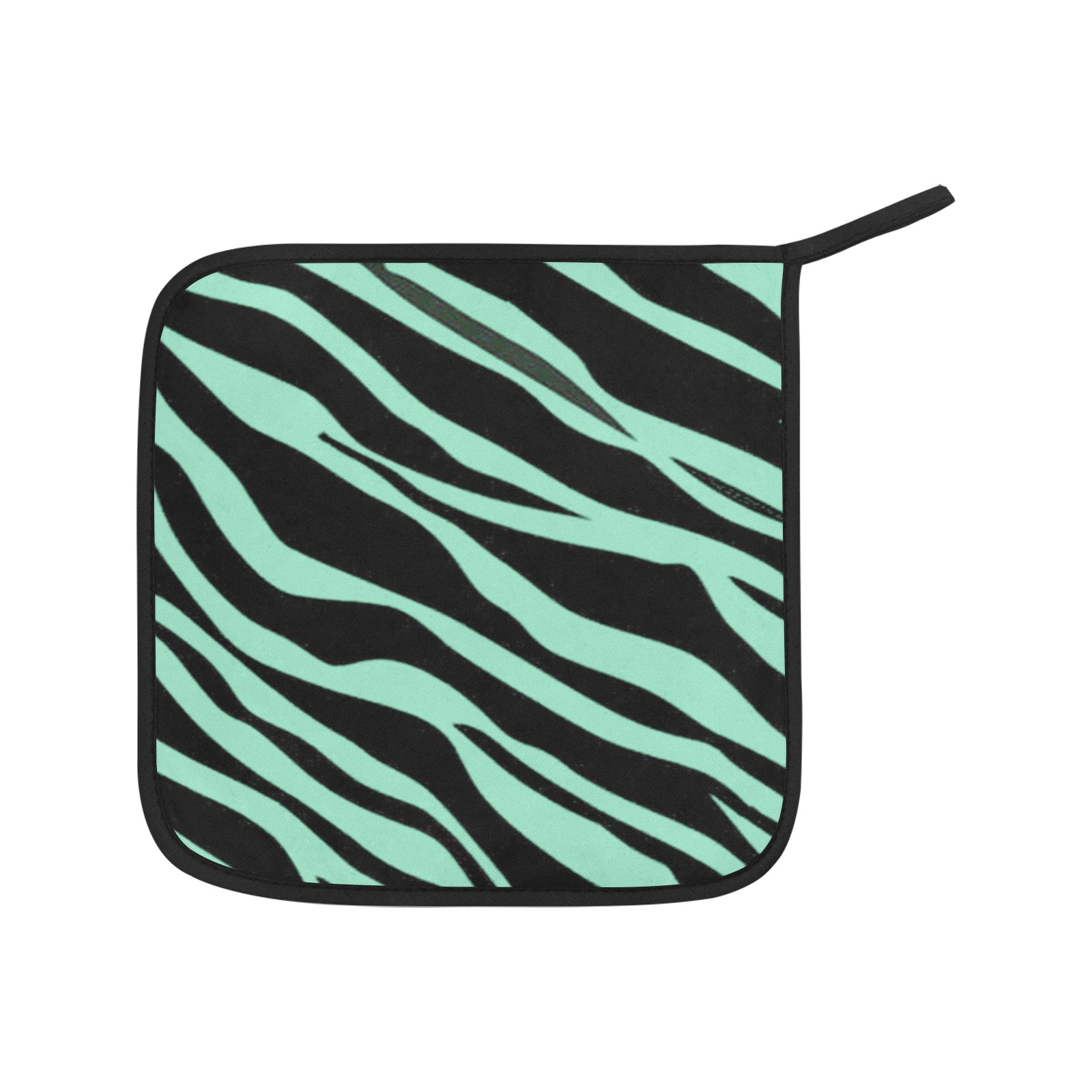 Mint Green Zebra Stripes Oven Mitt & Pot Holder