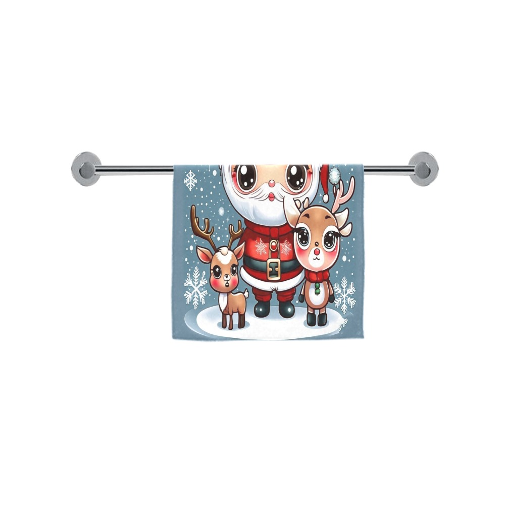 Santa and Reindeer 2 Custom Towel 16"x28"