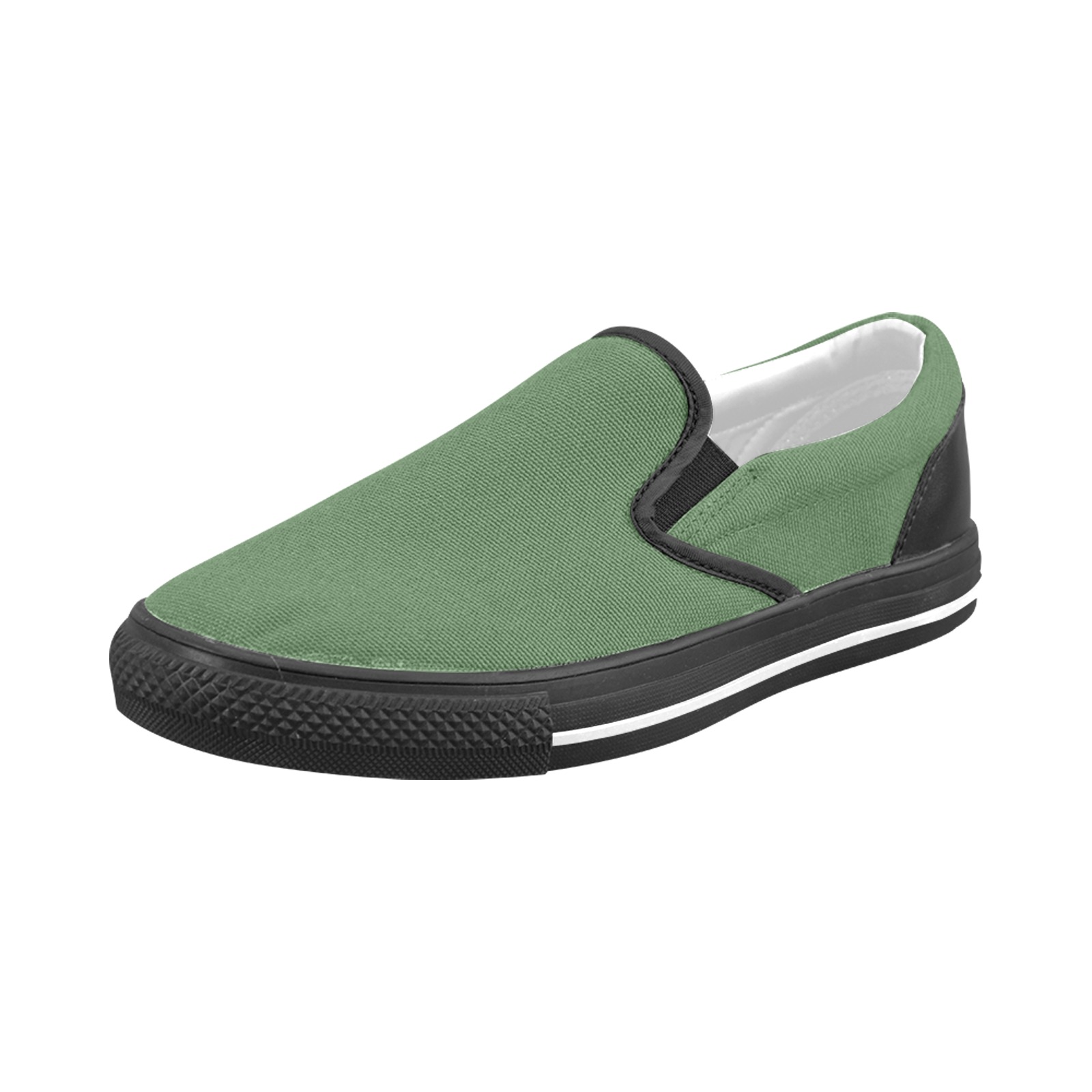 color artichoke green Men's Slip-on Canvas Shoes (Model 019)