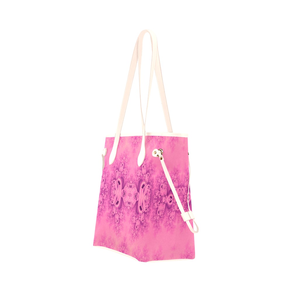 Pink Morning Frost Fractal Clover Canvas Tote Bag (Model 1661)