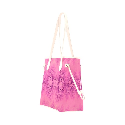 Pink Morning Frost Fractal Clover Canvas Tote Bag (Model 1661)