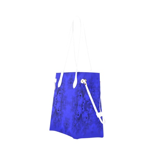 Midnight Blue Gardens Frost Fractal Clover Canvas Tote Bag (Model 1661)