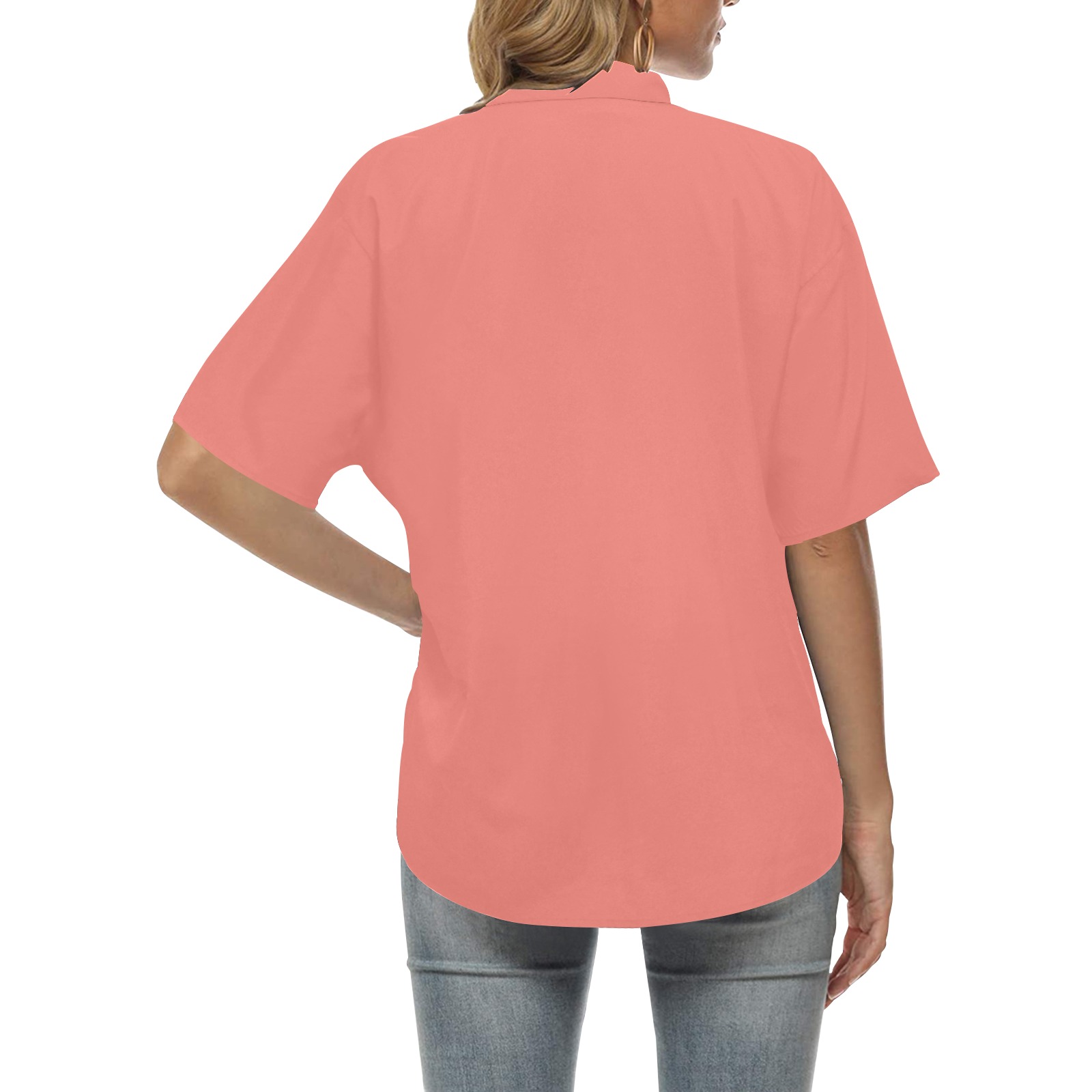 color tea rose All Over Print Hawaiian Shirt for Women (Model T58)