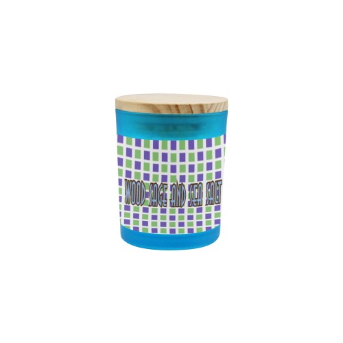 blue and green Wood Sage & Sea Salt Blue Glass Candle Cup (Wood Sage & Sea Salt)