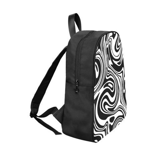 Black and White Marble Fabric School Backpack (Model 1682) (Large)