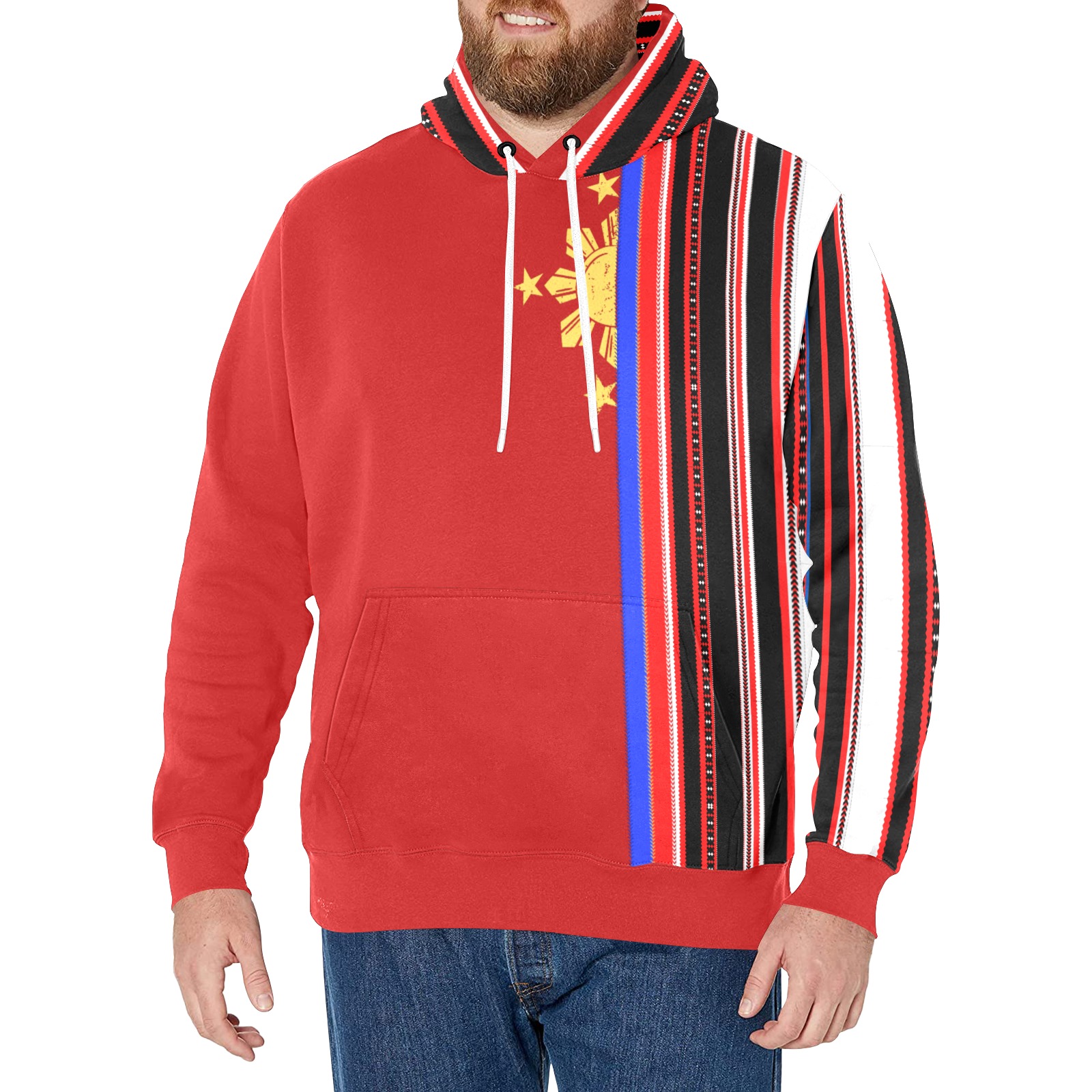 PH flag igorot hoodie03 Men's Long Sleeve Fleece Hoodie (Model H55)