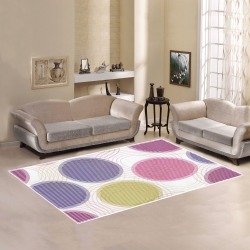 Retro Mod Mid Century Circles Area Rug7'x5'