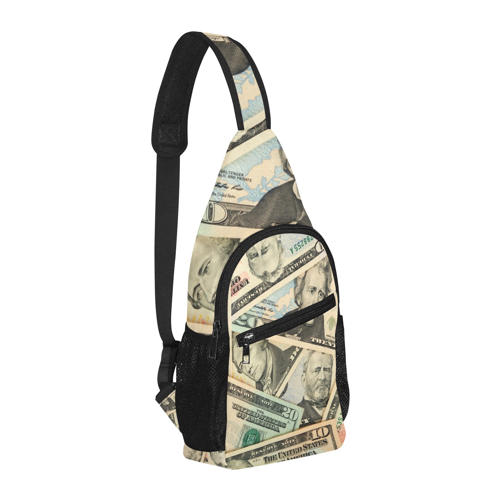 US PAPER CURRENCY All Over Print Chest Bag (Model 1719)