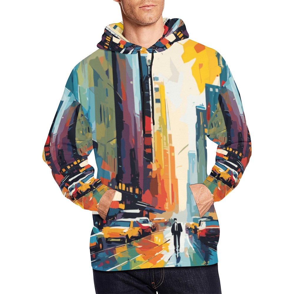 Winner or looser? A businessman on the city street All Over Print Hoodie for Men (USA Size) (Model H13)