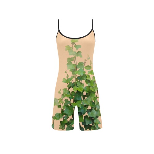 Vines, climbing plant watercolor Women's Short Yoga Bodysuit