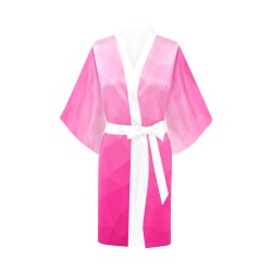 Hot pink gradient geometric mesh pattern Kimono Robe