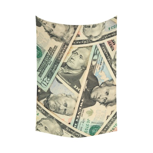 US PAPER CURRENCY Cotton Linen Wall Tapestry 90"x 60"