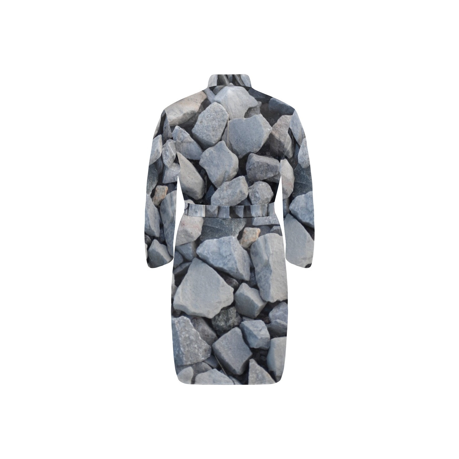 Gravel Men's Long Sleeve Belted Night Robe (Model H56)