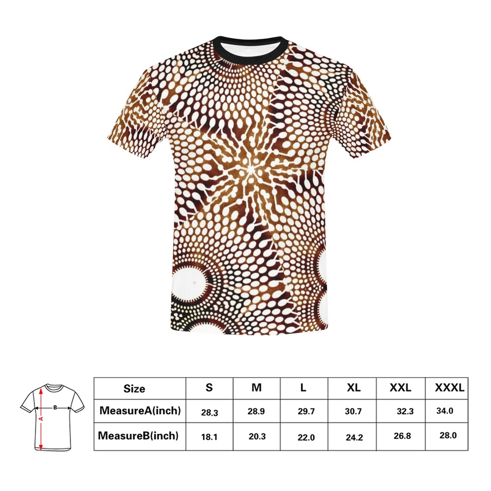 AFRICAN PRINT PATTERN 4 All Over Print T-Shirt for Men (USA Size) (Model T40)