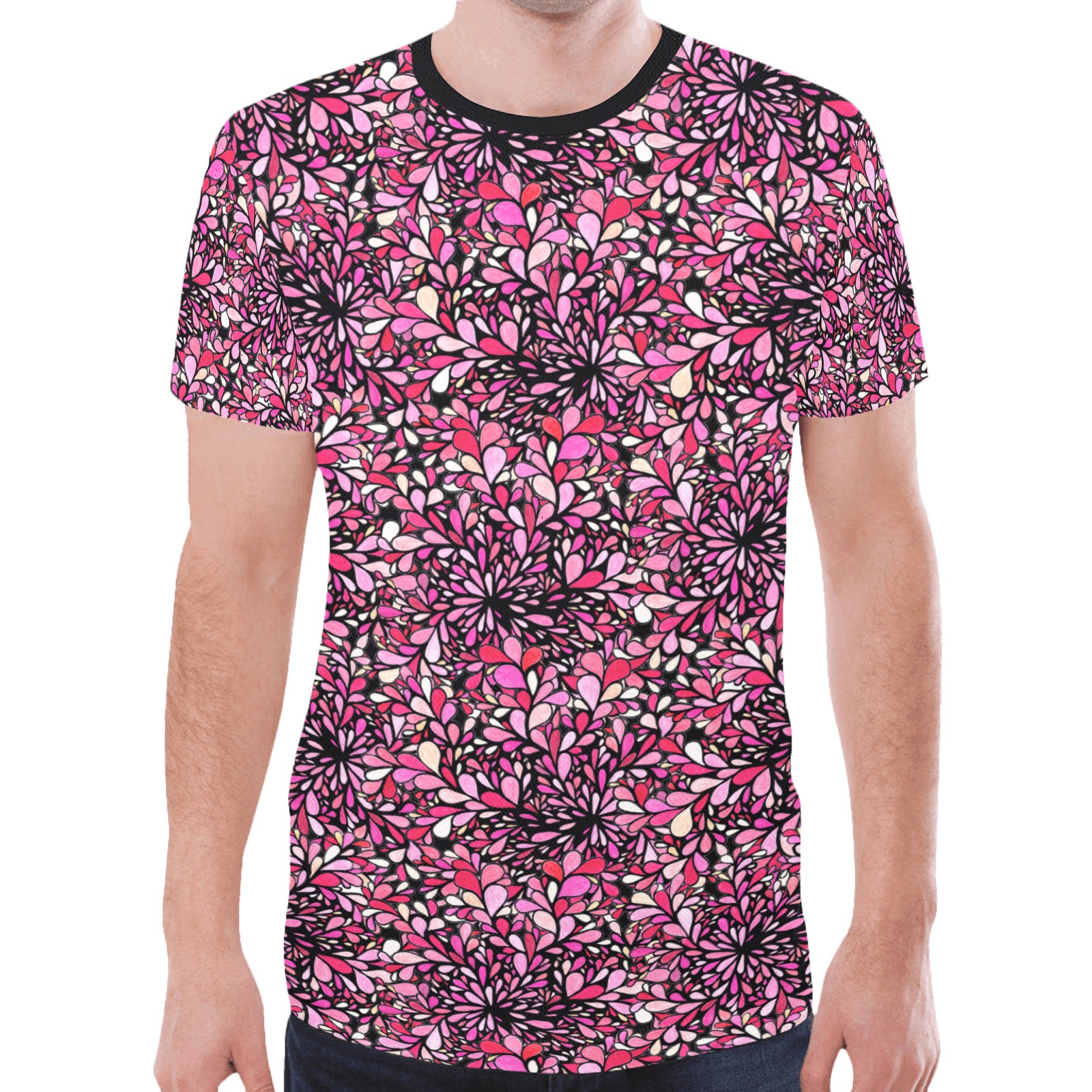 Raspberry Splash New All Over Print T-shirt for Men (Model T45)