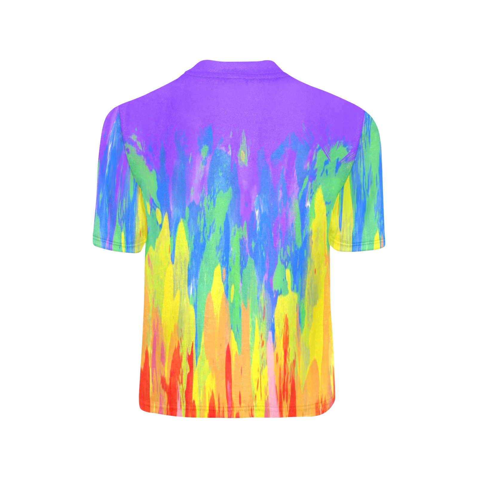 Flames Paint Abstract Purple Big Boys' All Over Print Crew Neck T-Shirt (Model T40-2)