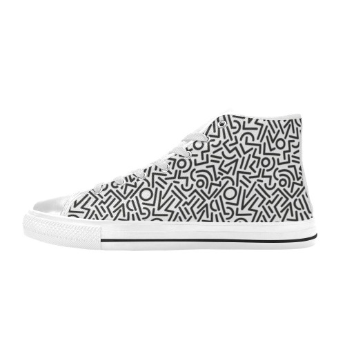 Women's Classic High Top White Canvas Shoes Women's Classic High Top Canvas Shoes (Model 017)