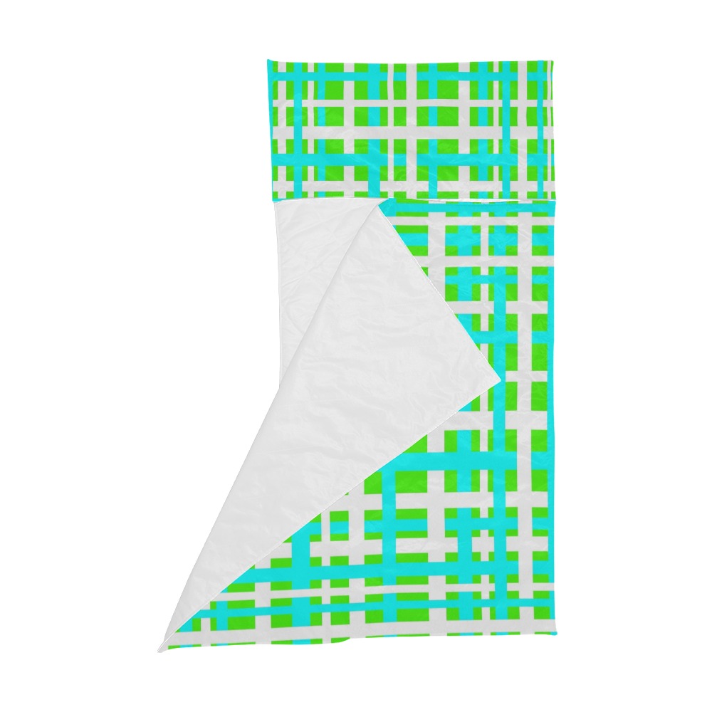 Green & Aqua Interlocking Stripes Kids' Sleeping Bag