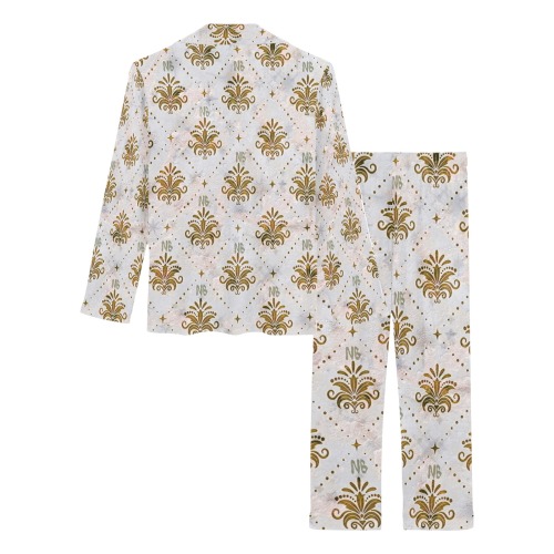 Gold Royal Pattern by Nico Bielow Women's Long Pajama Set