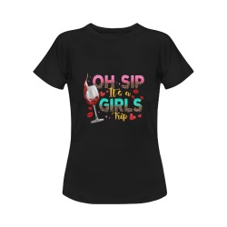 Oh_Sip_Its_A_Girls_Trip Tee Shirt Women's Classic T-Shirt (Model T17）