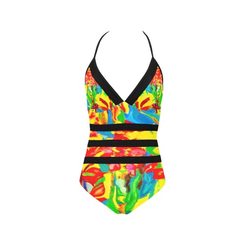 Flamboyan Collection Lace Band Embossing Swimsuit (Model S15)