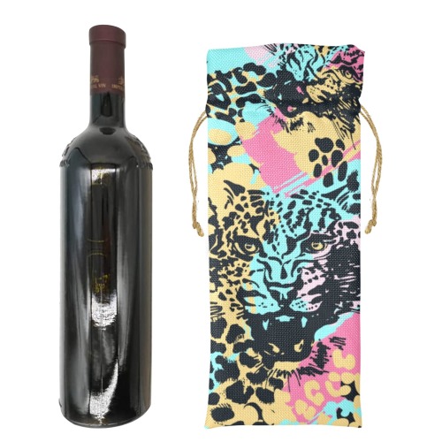 Abstract Leopard Pattern.jpg Linen Wine Bottle Bag