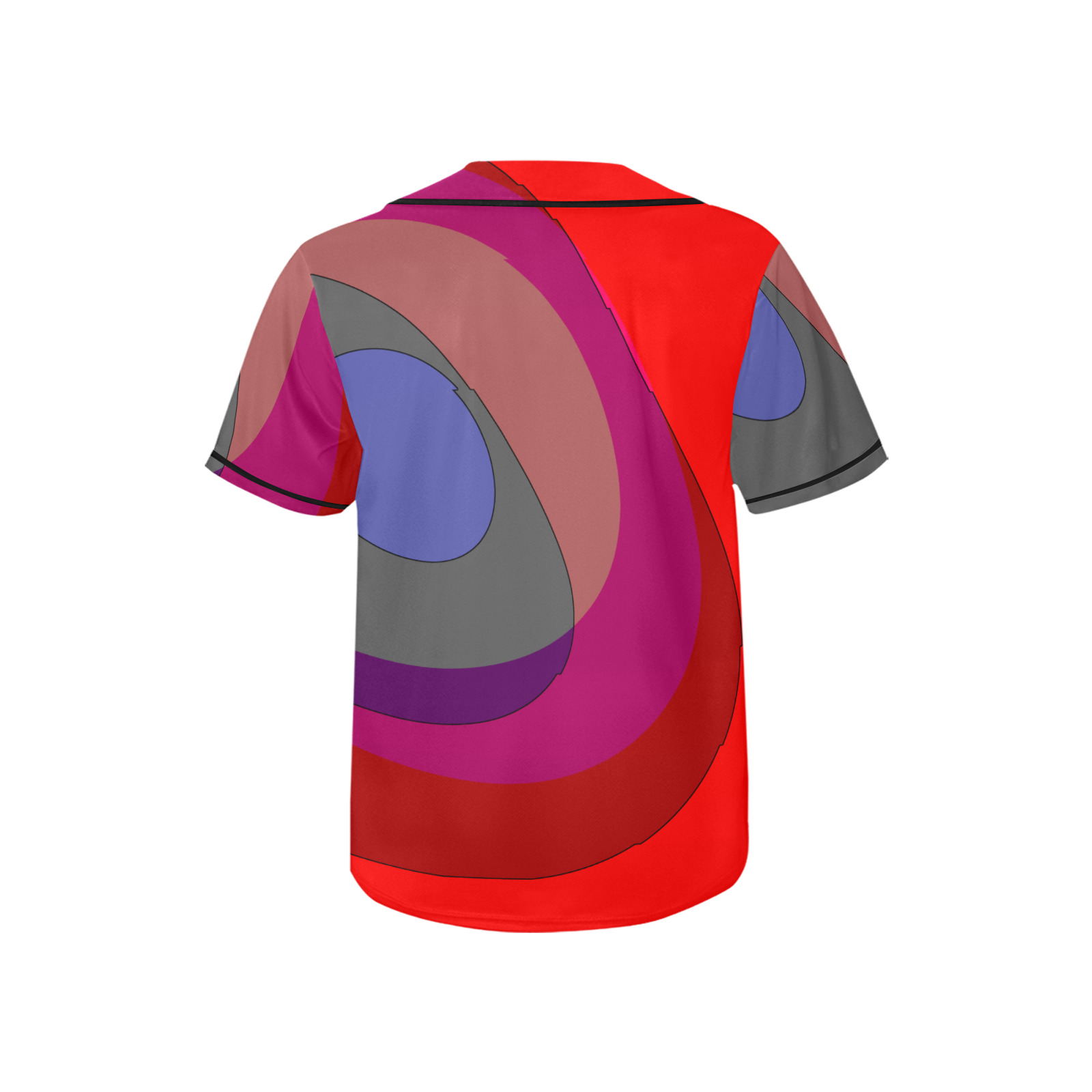 Red Abstract 714 All Over Print Baseball Jersey for Kids (Model T50)