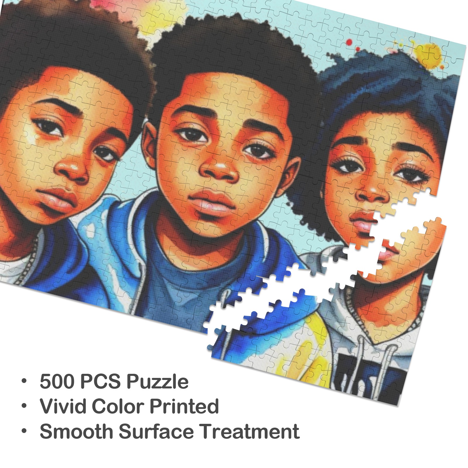 KIDS IN AMERICA 3 500-Piece Wooden Jigsaw Puzzle (Horizontal)