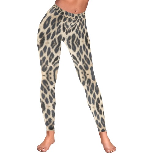 Skin Leopard Women's Low Rise Leggings (Invisible Stitch) (Model L05)