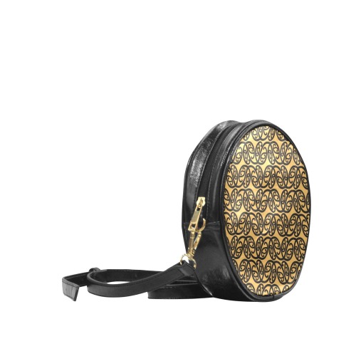 Round Bag (Gold) Round Sling Bag (Model 1647)