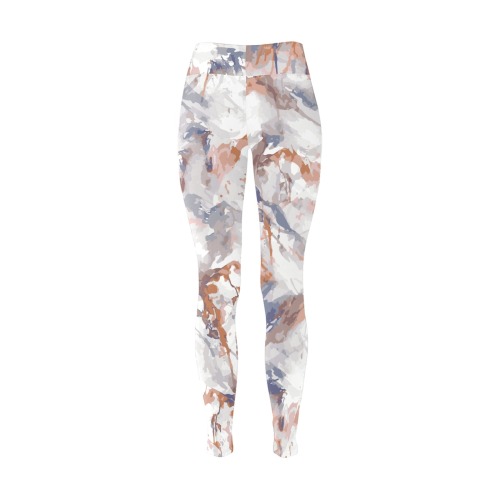 Abstract mountains camouflage Women's Big Size Workout Leggings (Model L43)