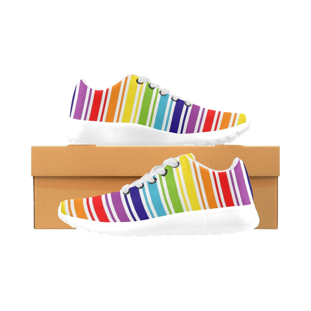 Rainbow Stripes Kids Shoes Kid's Running Shoes (Model 020)