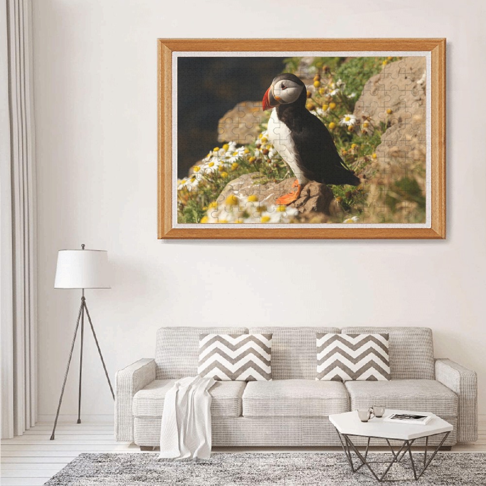 Pretty Puffin 1000-Piece Wooden Photo Puzzles