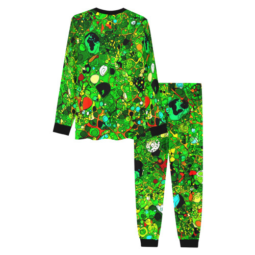 Green Abstract Art 409 Men's All Over Print Pajama Set