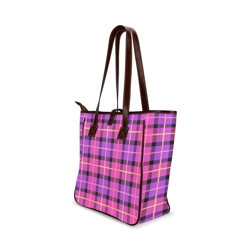 Plaid in Pink and Purple Classic Tote Bag (Model 1644)