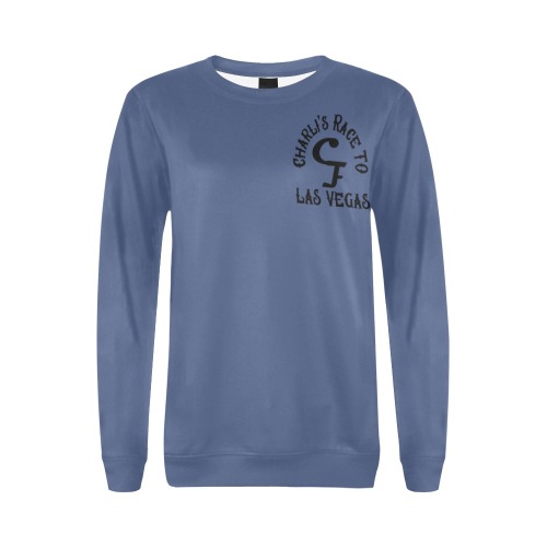 Charli Race SweatshirtBlue All Over Print Crewneck Sweatshirt for Women (Model H18)