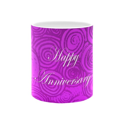 Anniversary Swirls Pink White Mug(11OZ)