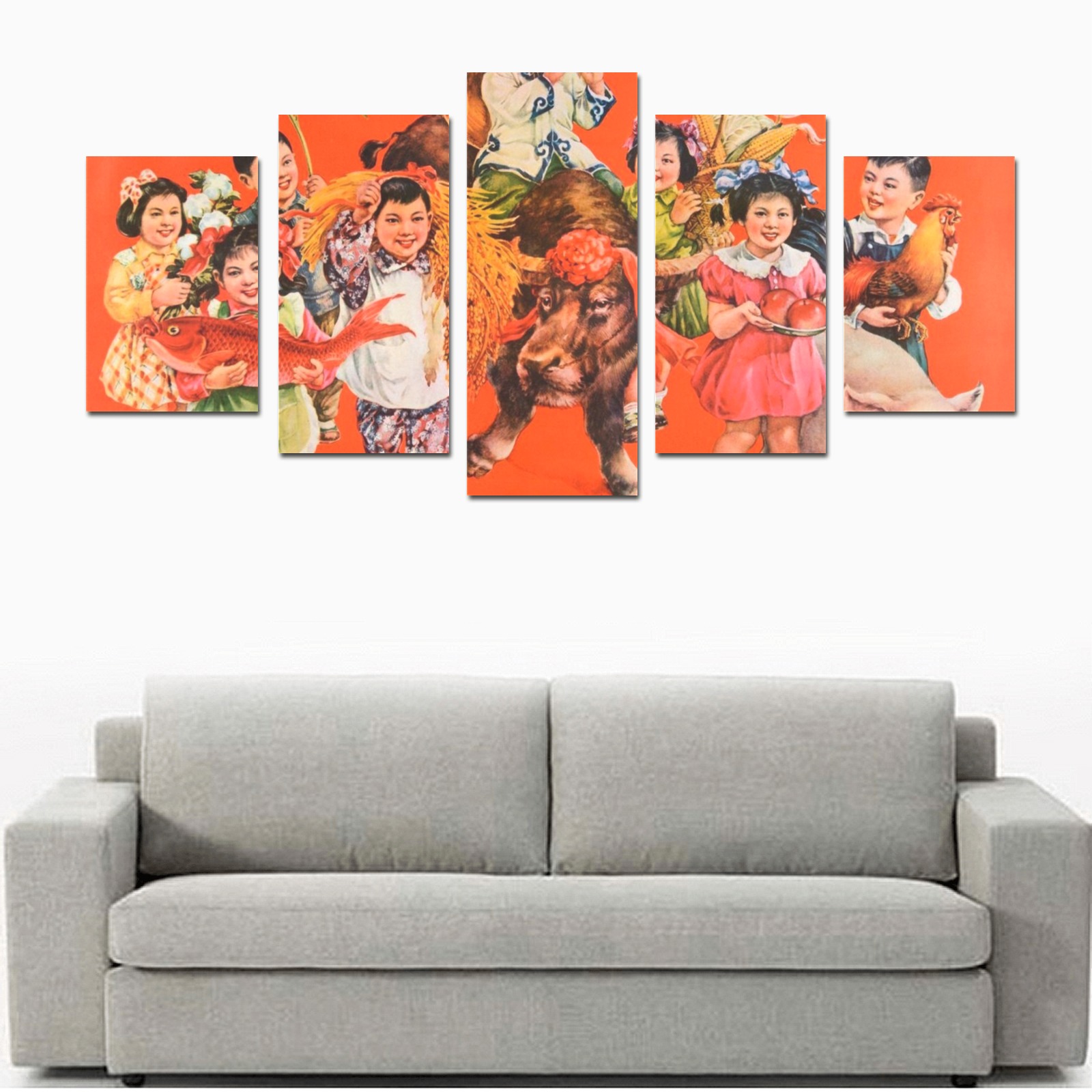 Happy New Year 5 Canvas Print Sets D (No Frame)