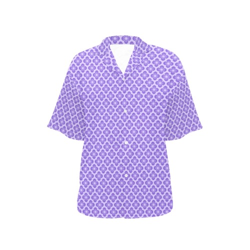 Purple Floral Hawaiian SHirt All Over Print Hawaiian Shirt for Women (Model T58)